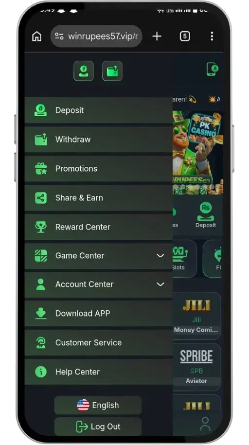 Win Rupees game home screen